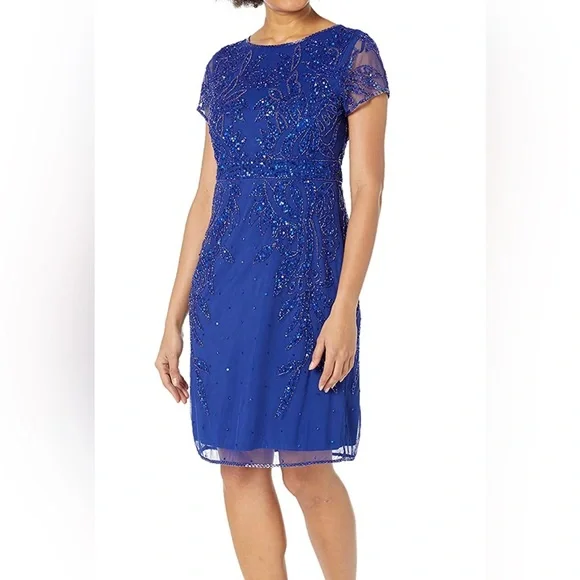j kara beaded cocktail dress J Kara Women's Hanky Hem Beaded Cocktail